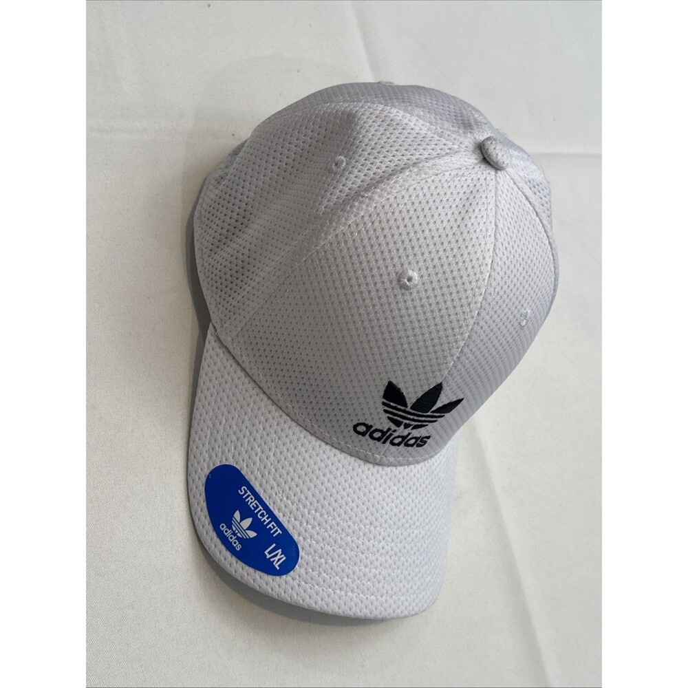 Adidas Men’s Stretch Fit Flex Hat Cap L / XL White Brand New with Stickers